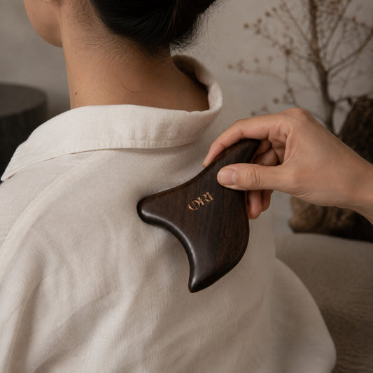 Hand-Polished Sandalwood Gua Sha Massage Tool for Body & Scalp