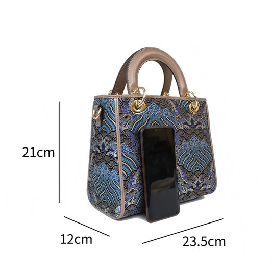 Yunjin Brocade Top Handle Bag – Chinese Silk Handbag with Structured Design | Orithing
