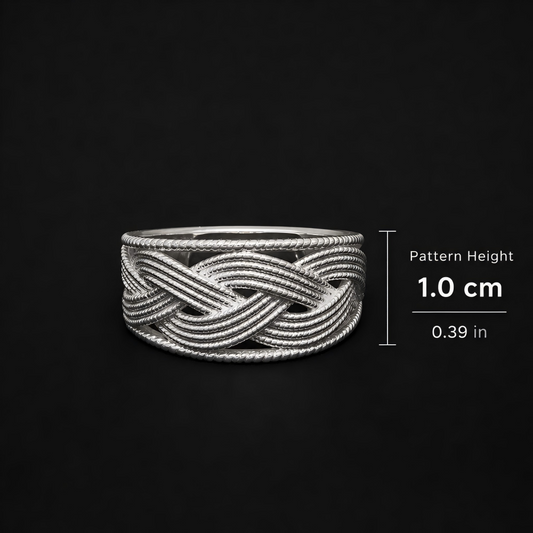 Handcrafted Miao Silver Interwoven Ring – 999 Fine Silver Adjustable Ring