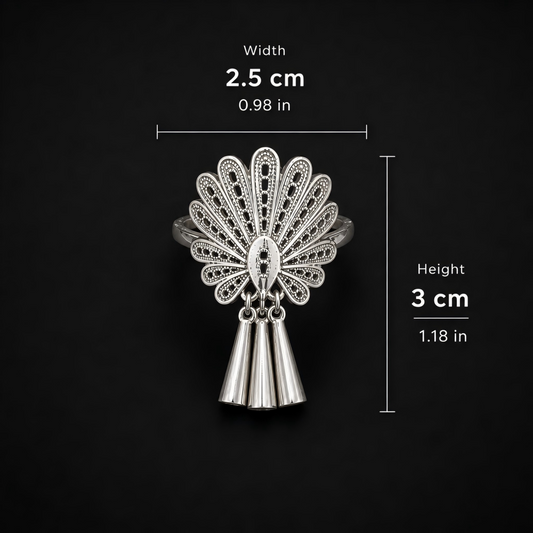 Handcrafted Miao Silver Peacock Ring – 999 Fine Silver Artisan Jewelry