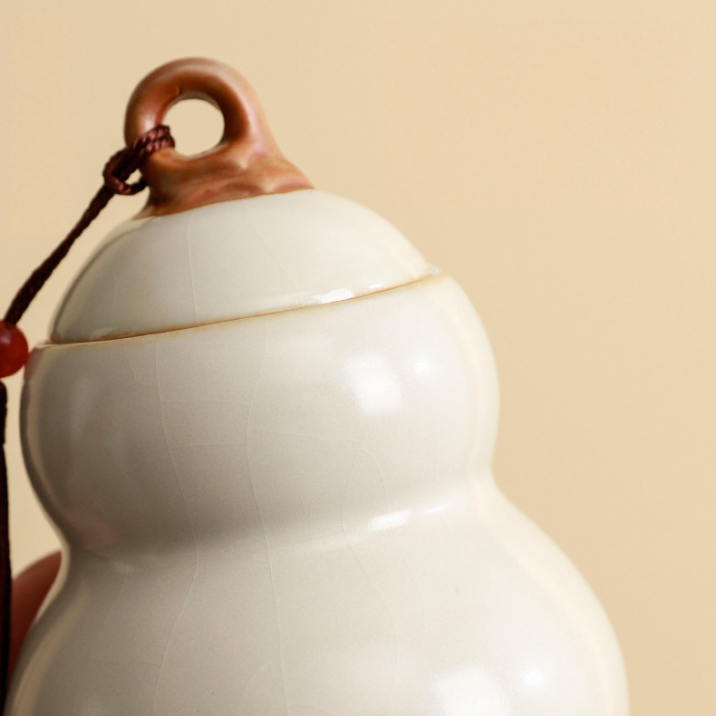 Ru Kiln Gourd Ceramic Storage Jar Gift Set – Handcrafted Tea & Spice Containers