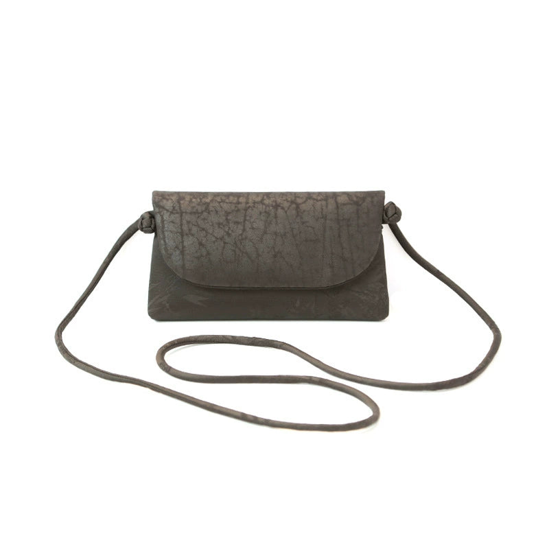 Xiangyun Silk Crossbody Bag – Embroidered Floral & Crackle Pattern Phone Bag | Orithing
