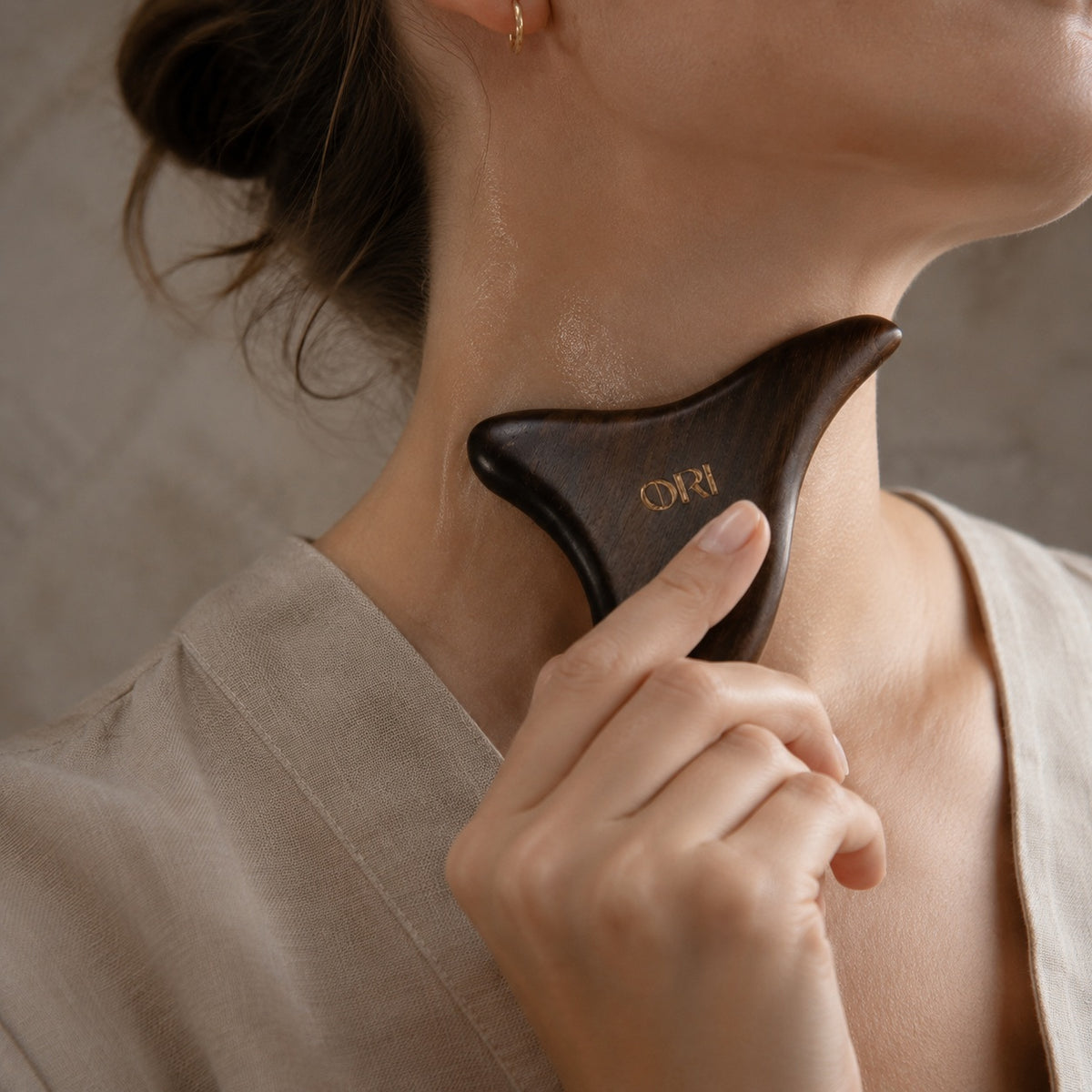 Hand-Polished Sandalwood Gua Sha Massage Tool for Body & Scalp