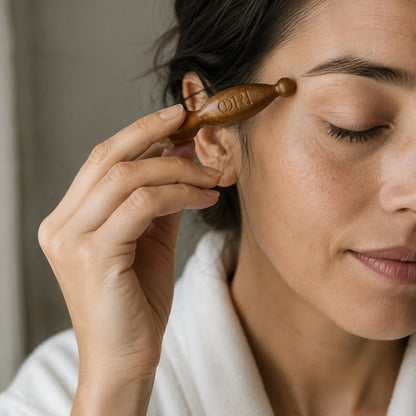 Green Sandalwood Eye Massage Tool – Hand-Polished Facial Acupressure Wand