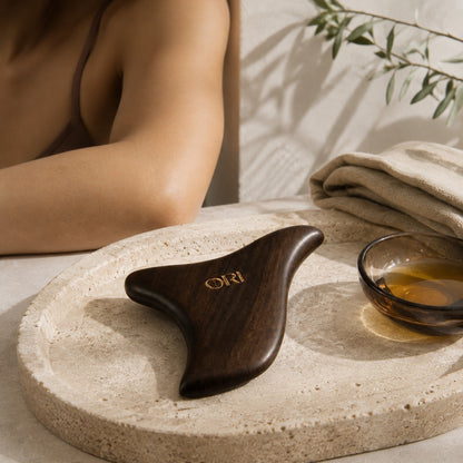 Hand-Polished Sandalwood Gua Sha Massage Tool for Body & Scalp