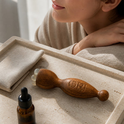 Green Sandalwood Eye Massage Tool – Hand-Polished Facial Acupressure Wand