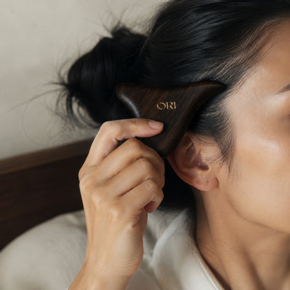 Hand-Polished Sandalwood Gua Sha Massage Tool for Body & Scalp