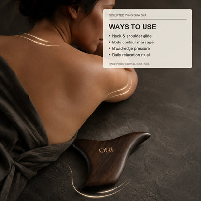 Hand-Polished Sandalwood Gua Sha Massage Tool for Body & Scalp