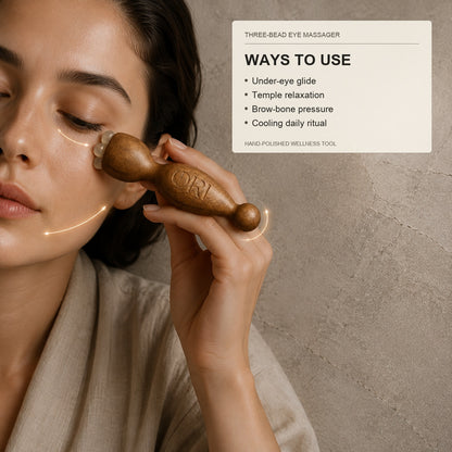 Green Sandalwood Eye Massage Tool – Hand-Polished Facial Acupressure Wand