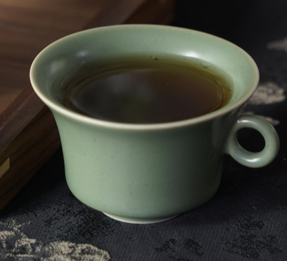 Celadon Ceramic Tea Cups Set of 2 – Minimalist Chinese Teacups with Handle | Orithing