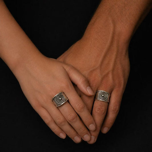 Handcrafted Miao Silver Spiral Band Ring – Bold Sculptural Statement Jewelry | Orithing