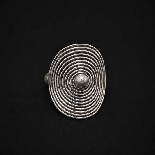 Handcrafted Miao Silver Spiral Ring – Minimalist Ethnic Statement Jewelry | Orithing