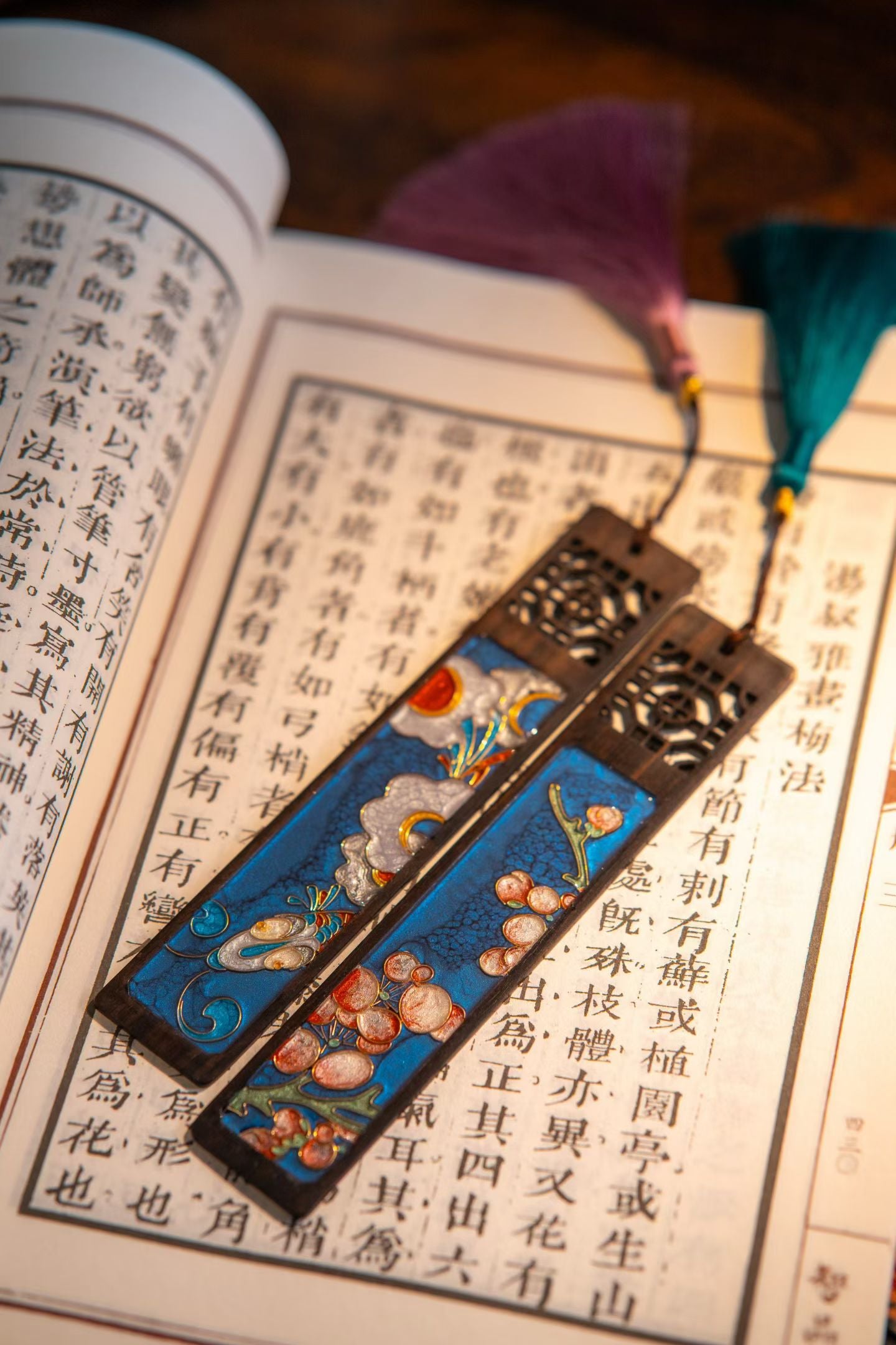 Cloisonné Enamel Handcrafted Openwork Bookmark