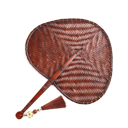 Hand-Woven Bamboo Fan with Natural Lacquerr