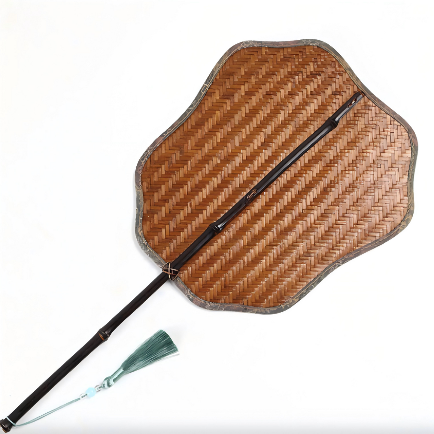 Hand-Woven Bamboo Fan with Natural Lacquerr
