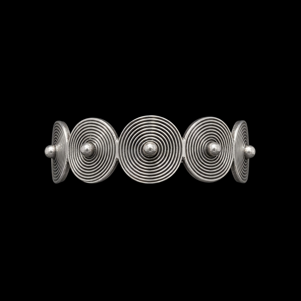 Handcrafted Miao Silver Concentric Circle Ring – 999 Fine Silver Adjustable Ring