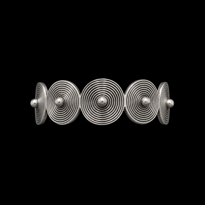 Handcrafted Miao Silver Concentric Circle Ring – 999 Fine Silver Adjustable Ring