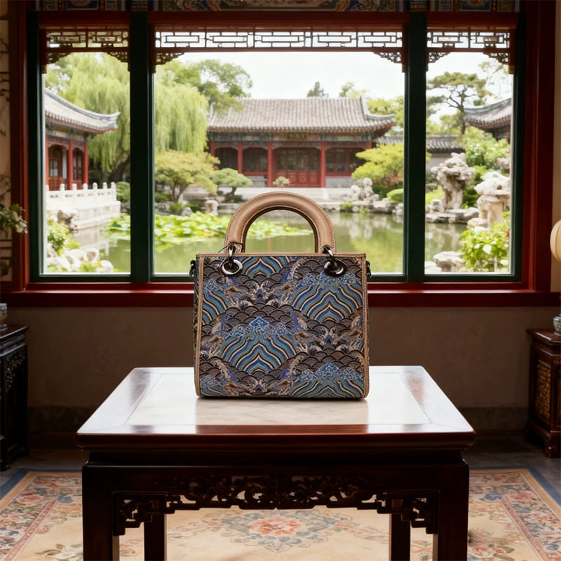 Yunjin Brocade Top Handle Bag – Chinese Silk Handbag with Structured Design | Orithing