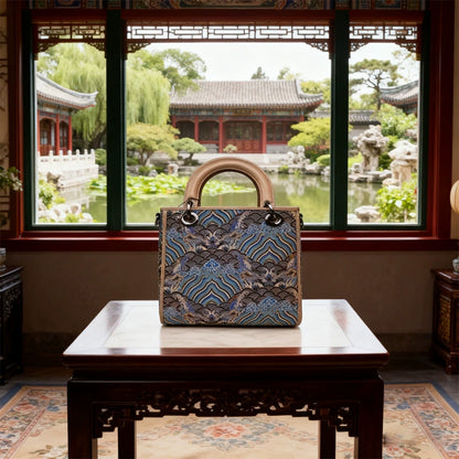 Yunjin Brocade Top Handle Bag – Chinese Silk Handbag with Structured Design | Orithing