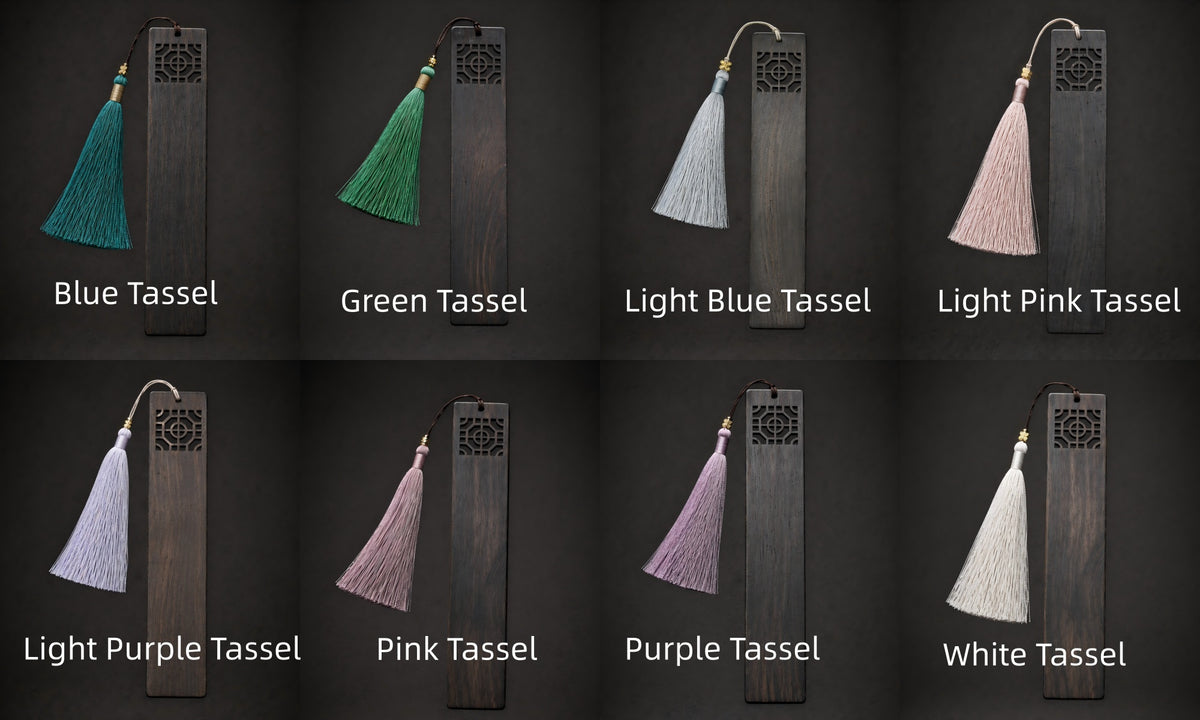 Cloisonne enamel bookmark: Tassel color selection chart