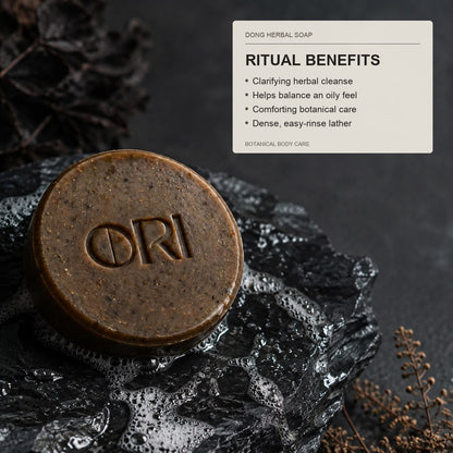 Dong herbal facial soap bar: With a product information panel