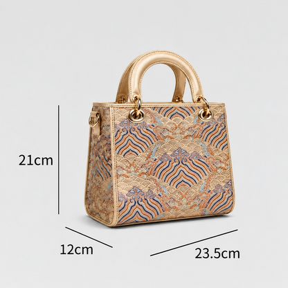 Yunjin Brocade Top Handle Bag – Chinese Silk Handbag with Structured Design | Orithing