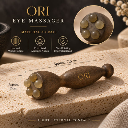 Green sandalwood eye massage tool: Material and dimension information panel