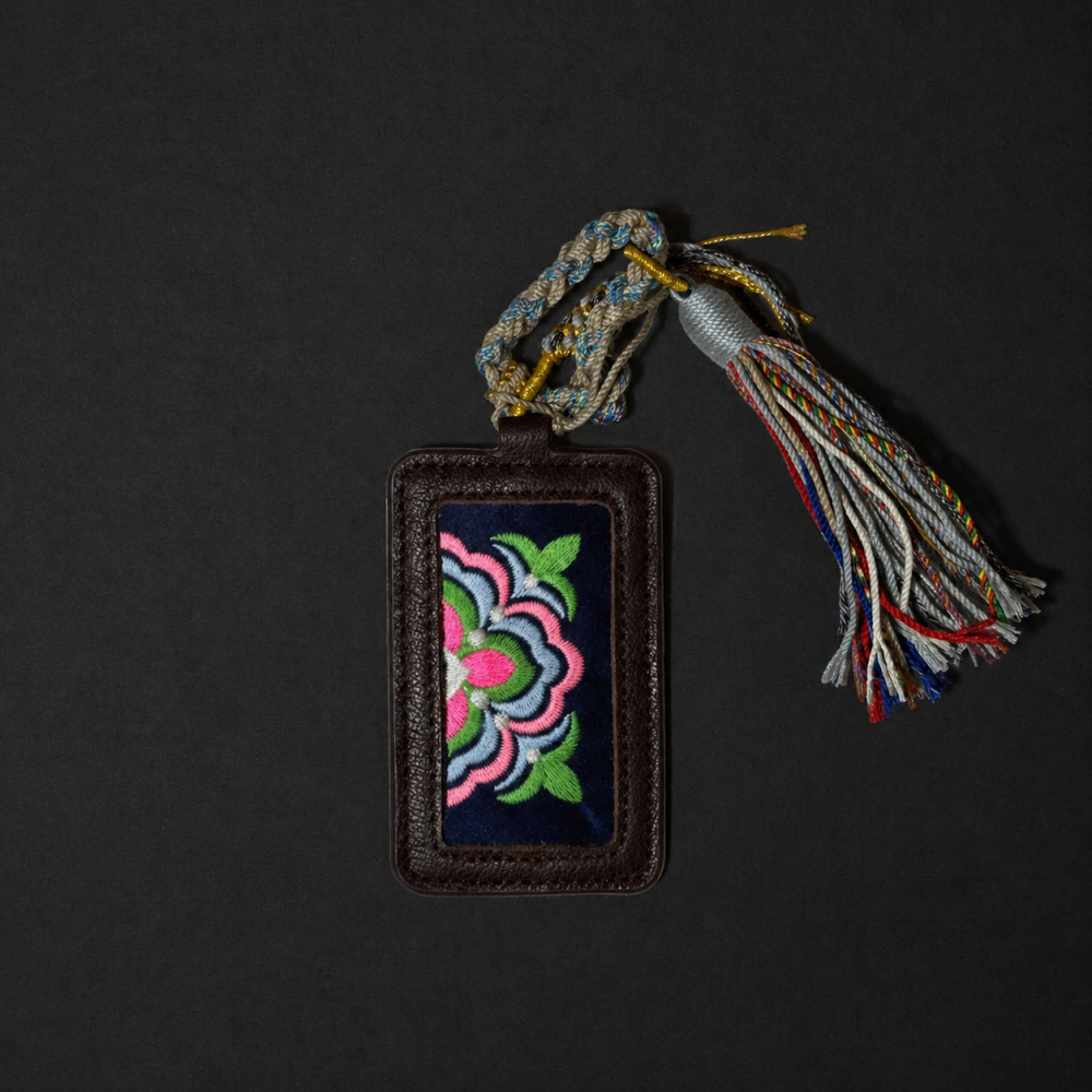 Hand-Embroidered Xixiu Luggage Tag – Artisan Ethnic Travel Charm