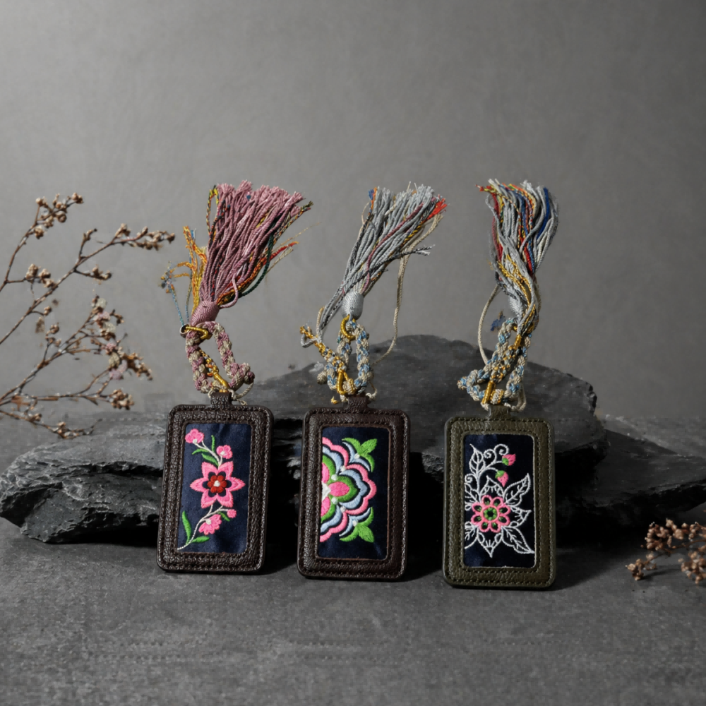 Hand-Embroidered Xixiu Luggage Tag – Artisan Ethnic Travel Charm