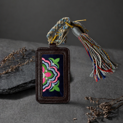 Hand-Embroidered Xixiu Luggage Tag – Artisan Ethnic Travel Charm