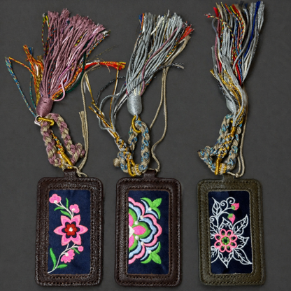 Hand-Embroidered Xixiu Luggage Tag – Artisan Ethnic Travel Charm