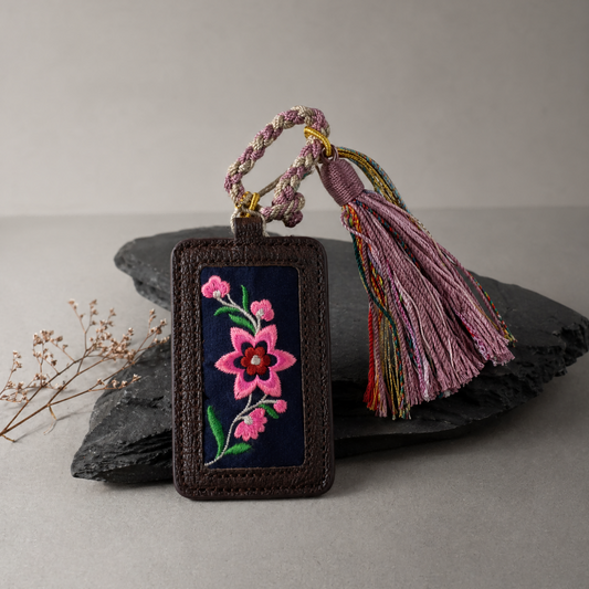 Hand-Embroidered Xixiu Luggage Tag – Artisan Ethnic Travel Charm