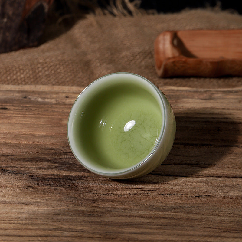 Handcrafted Longquan Celadon Tea Cup – Plum Blossom Kung Fu Teacup