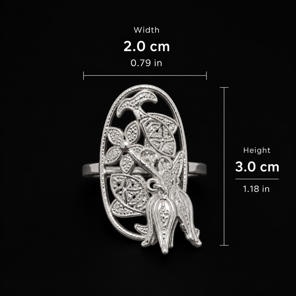 Handcrafted Miao Silver Floral Ring – 999 Fine Silver Artisan Jewelry