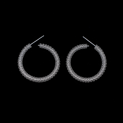 Handcrafted Miao Silver Hoop Earrings – 999 Fine Silver Filigree Hoops