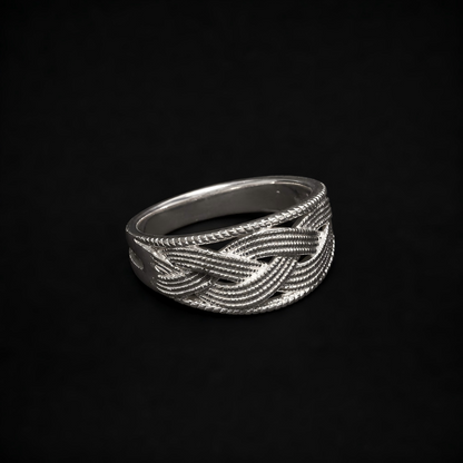 Handcrafted Miao Silver Interwoven Ring – 999 Fine Silver Adjustable Ring