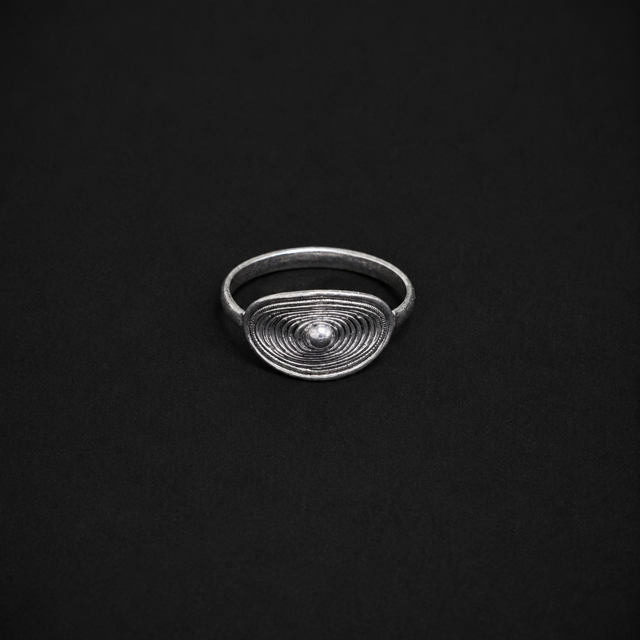 Handcrafted Miao Silver Oval Filigree Ring – 999 Fine Silver Adjustable Ring