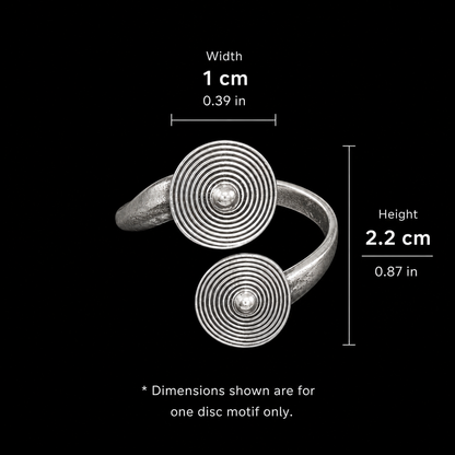 Handcrafted Miao Silver Double Spiral Ring – 999 Fine Silver Adjustable Ring