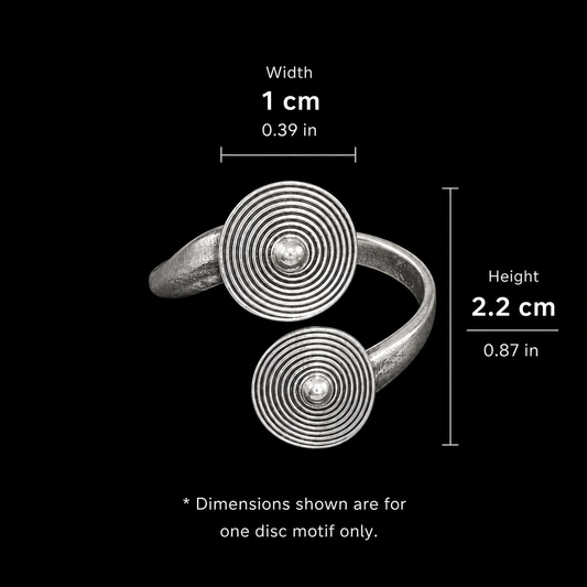 Handcrafted Miao Silver Double Spiral Ring – 999 Fine Silver Adjustable Ring