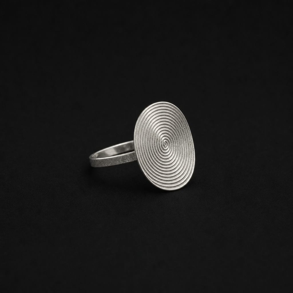 Handcrafted Miao Silver Spiral Ring – 999 Fine Silver Adjustable Ring