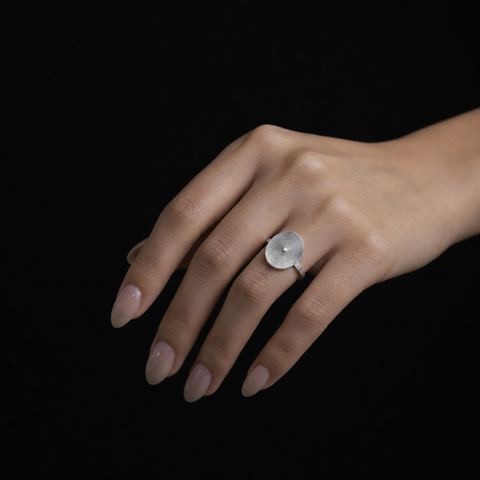 Handcrafted Miao Silver Spiral Ring – 999 Fine Silver Adjustable Ring