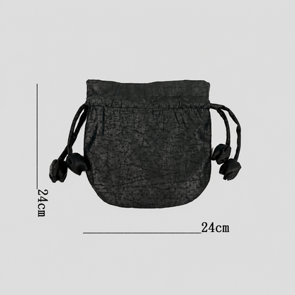 Xiangyun Silk Drawstring Fortune Bag – Mulberry Silk Crossbody Bucket Bag | Orithing