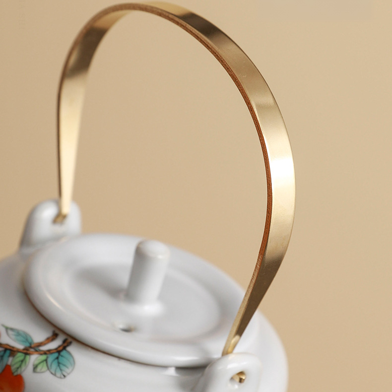 Ru Kiln Persimmon Tea Set – Handcrafted Ceramic Teapot & Cups Set