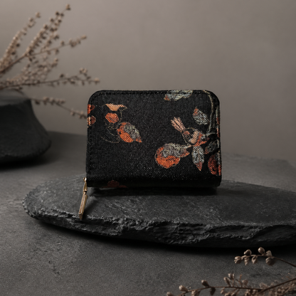 Song Brocade Silk Card Holder Wallet – Mulberry Silk Zipper Card Case | Orithing
