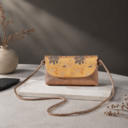 Song Brocade Embroidered Crossbody Phone Bag – Silk Mini Shoulder Bag | Orithing