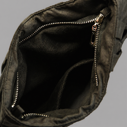 Xiangyun Silk Cloud Shoulder Bag – Black Minimalist Underarm Bag with Adjustable Strap | Orithing