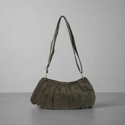 Xiangyun Silk Cloud Shoulder Bag – Black Minimalist Underarm Bag with Adjustable Strap | Orithing