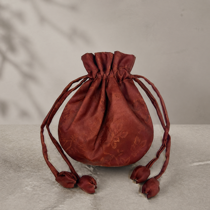 Xiangyun Silk Drawstring Fortune Bag – Mulberry Silk Crossbody Bucket Bag | Orithing