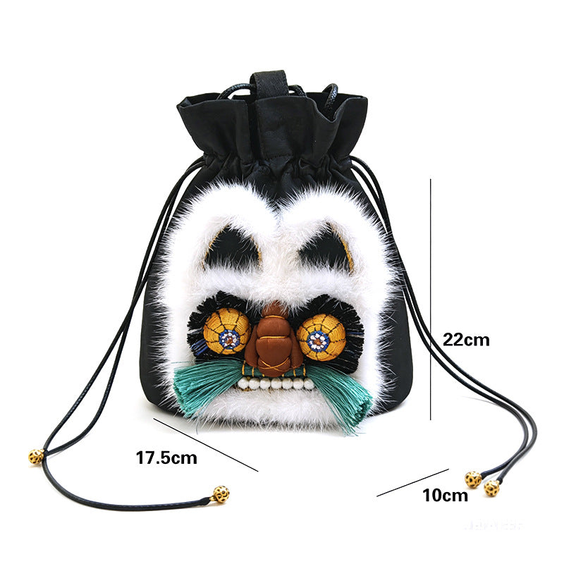 The Xiangyunsha Cracked Pattern "Money-Magnet Beast" Crossbody Bag | Orithing