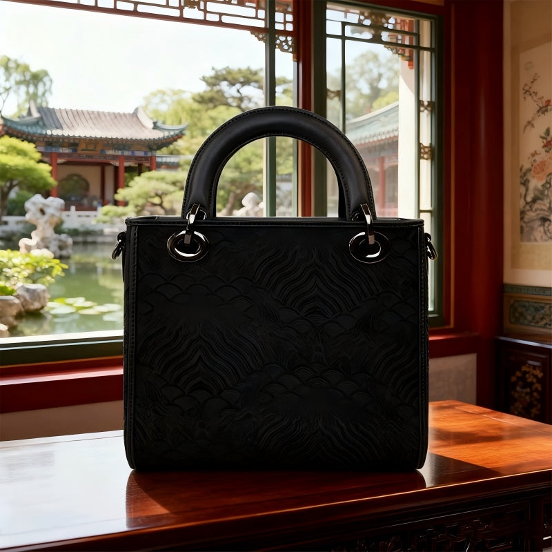Yunjin Brocade Top Handle Bag – Chinese Silk Handbag with Structured Design | Orithing